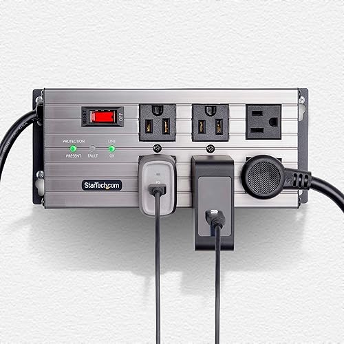 StarTech.com 6-Outlet Industrial Power Strip 125V/15A, EMI/RFI Isolation, Mountable PDU, 8ft/2.4m Power Cord, NEMA 5-15P/R