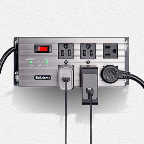 StarTech.com 6-Outlet Industrial Power Strip 125V/15A, EMI/RFI Isolation, Mountable PDU, 8ft/2.4m Power Cord, NEMA 5-15P/R