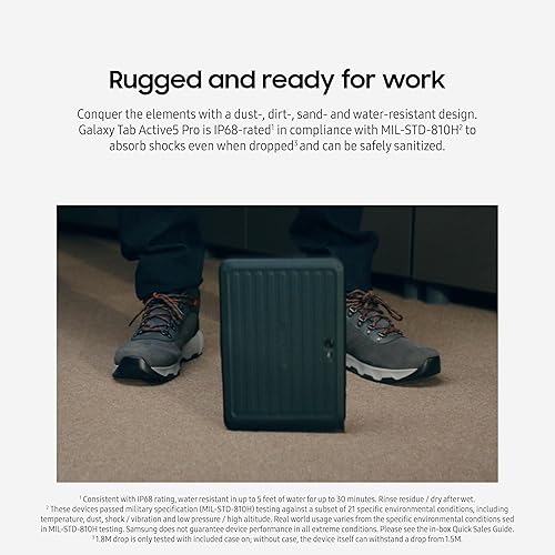 Samsung Galaxy Tab Active5 Pro 10.1” 6+128GB 5G Work Tablet, 5G Unlocked, Rugged Design, Sensitive Touchscreen, Long Battery Life for Workers, SM-X358UZGAN14, Green