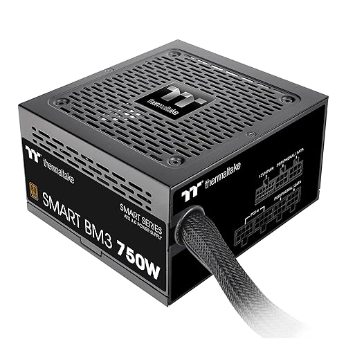 Thermaltake Smart BM3 750W 80Plus Bronze ATX 3.0 & PCIE 5.0 Ready Semi-Modular Power Supply; 105°C/221°F Japanese Capacitor; 5 Year Warranty; PS-SPD-0750MNFABU-3