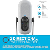 JLab Go Talk USB Microphone, White, USB-C Output, Cardioid or Omnidirectional, 96k Sample Rate, 20Hz, 20kHz Frequency Response, Volume Control and Quick Mute, 3.5mm AUX, Plug and Play