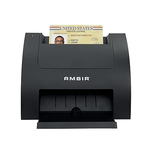 Ambir Card Scanner PS670ST-AS High Speed Single Sided Vertical USB Powered Card Scanner for Windows PC