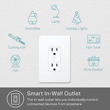 Kasa Smart In-Wall WiFi Outlet by TP-Link (KP200) - Neutral Wire and 2.4GHz Wi-Fi Connection Required, Works with Alexa, Echo and Google Home, No Hub Required, Remote Control, UL Certified White Smart In-Wall Outlets