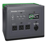 Schneider OffGrid Portable Power Station 500, 517Wh Portable Solar Generator for Camping or Home, PPS500, Wireless phone charger, solar generator options