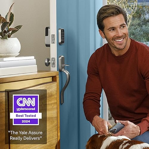 Yale Assure Lock 2 Plus Apple Home Keys, Black Keyless Entry Door Lock with Keypad for Code Entry Lock and Auto-Unlock (No Wi-Fi) Remote Access Requires Apple Home Hub via HomeKit, ?YRD450-N-BLE-BSP Black Suede No Wi-Fi