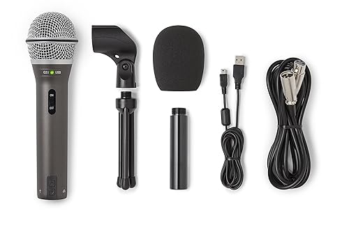 Samson Q2U Handheld Dynamic USB Microphone Recording and Podcasting Pack Q2U Gray