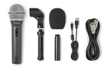 Samson Q2U Handheld Dynamic USB Microphone Recording and Podcasting Pack Q2U Gray