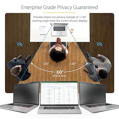 StarTech.com 14-inch 16:10 Touch Privacy Screen, Laptop Security Shield, Anti-Glare Blue Light Filter, Flip-Over