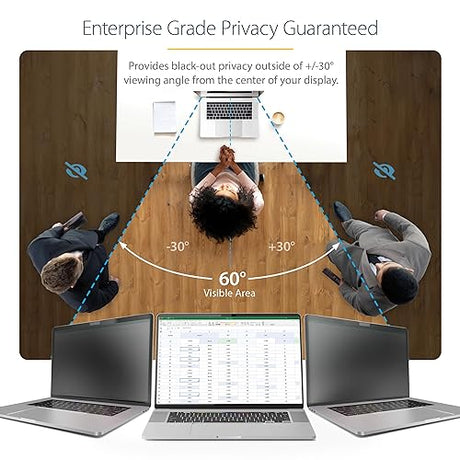 StarTech.com 14-inch 16:10 Touch Privacy Screen, Laptop Security Shield, Anti-Glare Blue Light Filter, Flip-Over