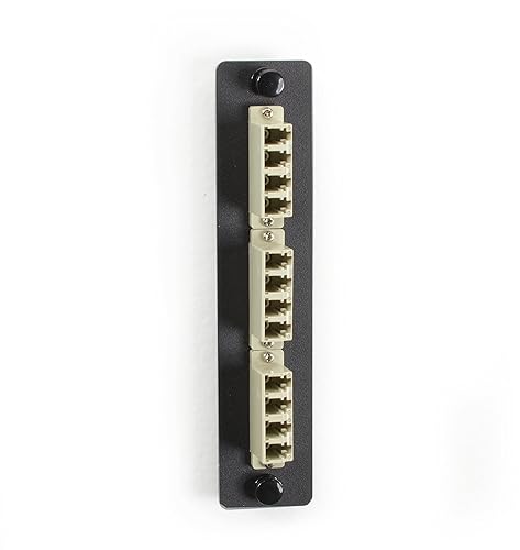 Black Box LD MM Fiber Adapter Panel - Ceramic Sleeve (6) LC Duplex Beige