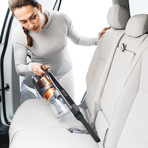 Shark IX140C Rocket Lightweight Cordless Rechargeable Handheld Upright Stick Vacuum Cleaner with Crevice Tool & Duster Brush for Car Detailing, Terracotta (Canadian Version) Pet Stick Vacuum