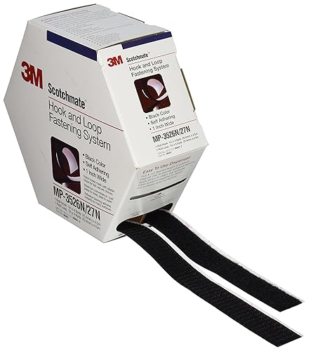 3M Scotchmate Hook and Loop Fastening System, 1-Inch by 5-Yard, Black