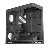 HAVN HS 420 VGPU Dual-Chamber Mid Tower ATX PC Case Black | PCIe 5.0 Vertical GPU Kit, 11x 140mm Fans & 3X 420mm Radiator Support, SimpliCable Cable Management, Tempered Glass, PWM Fan Hub Black Vertical GPU Mount