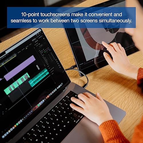 Verbatim Portable Touchscreen Monitor 15.6 USB-C HDMI Full HD 1080p IPS Display with Metal Housing and Adjustable Kick Stand for Laptops and Gaming Consoles