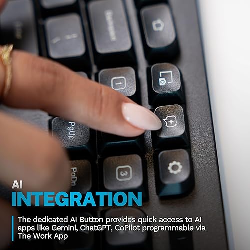 JLab Flow Keyboard & Ambidextrous Mouse Ergonomic Wireless Bundle, Bluetooth or USB-C Dongle, AI Integration, Smart Media Knob, Customize with The JLab App for The Ultimate Home or Work Setup