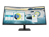 HP P34HC G4 34 WQHD Curved Screen Edge LED LCD Monitor - Vertical Alignment - 3440 x 1440-250 Nit - 100 Hz RR - HDMI - Display Port - Black (Renewed)