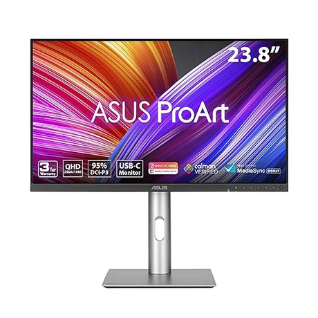 ASUS ProArt Display 24” (23.8 inch viewable) 1440P Professional Monitor (PA24ACRV) – IPS, QHD (2560 x 1440),Pre-Calibrated, 95% DCI-P3, ?E < 2, Calman Verified, USB-C PD 96W, HDR400, 3 yr Warranty