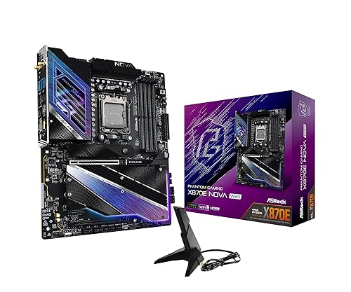 ASRock Phantom Gaming X870E Nova WiFi Socket AM5 AMD Ryzen DDR5 DIMMs 8200 MHz 256 GB ATX Motherboard USB4