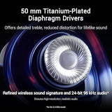 ASUS ROG Delta II Wireless Gaming Headset with Detachable Mic – Tri-Mode (BT, 2.4GHz, 3.5mm), 50mm Titanium-Plated Drivers, 110Hr Battery, Lightweight, for PC, PS5, PS4, Xbox, Switch, Mobile - White