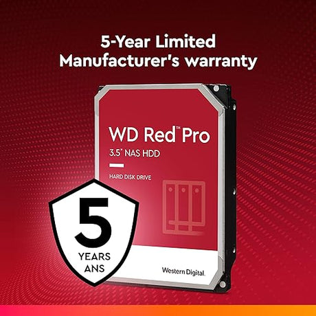 Western Digital 4TB WD Red Pro NAS Internal Hard Drive HDD - 7200 RPM, SATA 6 Gb/s, CMR, 256 MB Cache, 3.5 - WD4005FFBX