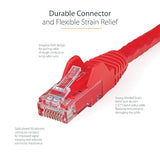 StarTech.com 125ft CAT6 Ethernet Cable - Red CAT 6 Gigabit Ethernet Wire -650MHz 100W PoE RJ45 UTP Network/Patch Cord Snagless w/Strain Relief Fluke Tested/Wiring is UL Certified/TIA (N6PATCH125RD) Red 125 ft / 38 m