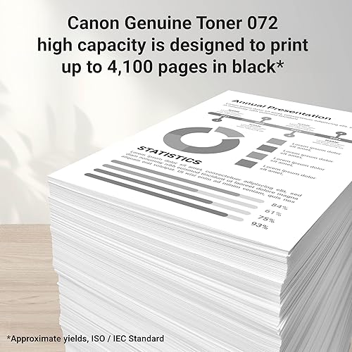 Canon Genuine 072 Black Toner Cartridge High Capacity Compatible with MF280 Series and LBP172dw