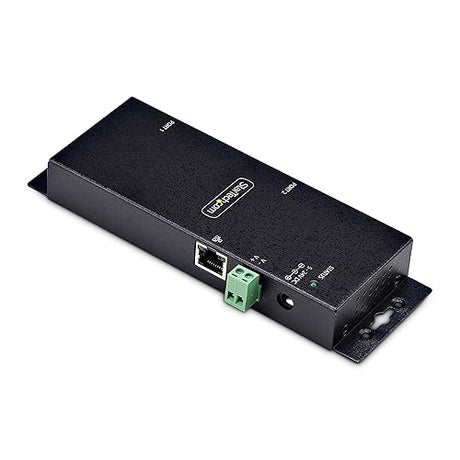 StarTech.com 2-Port Serial to Ethernet Adapter, IP Serial Device Server for Remote RS232 Devices, Wall/DIN Rail, LAN to DB9