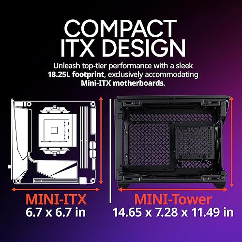 Cooler Master NR200P V3 Mini-ITX PC Case, Top-Mount 240mm|280mm AIO, PCIe 5.0 Riser, 356mm Vertical GPU Mount, SFX PSU 130mm, Compatible RTX 5090|RX 7090 XT, Aluminum Panels, USB Type-C, DIY