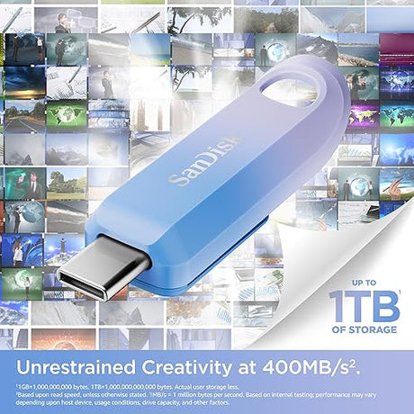 512GB SanDisk Creator USB-C Flash Drive for Content Creators - Up to 400MB/s, 3 Months of Adobe Lightroom Included - SDCZ75C-512G-G46 USB-C Flash Drive 512GB