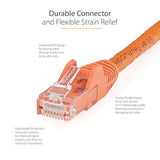 StarTech.com 125ft CAT6 Ethernet Cable - Orange CAT 6 Gigabit Ethernet Wire -650MHz 100W PoE RJ45 UTP Network/Patch Cord Snagless w/Strain Relief Fluke Tested/Wiring is UL Certified/TIA (N6PATCH125OR) Orange 125 ft / 38 m
