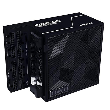 Lian Li Edge Serie - 1200W Full Modular Power Supply (Fan USB Hub Included) - Gold - ATX 3.1 - PCIE 5.1 Support - 12V-2x6 Connector - L-Shape Design for Dual Chamber Case - Black (EG1200G.BH)