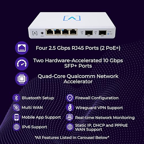 Alta Labs Route10 | 10 Gig Multi-WAN Router | High-Performance Qualcomm Quad-Core Hardware-Accelerated VPN Router | 2 10 Gbps SFP+ and 4 2.5 Gbps Ports | Real-Time Stats | Load Balancing | 40W PoE+
