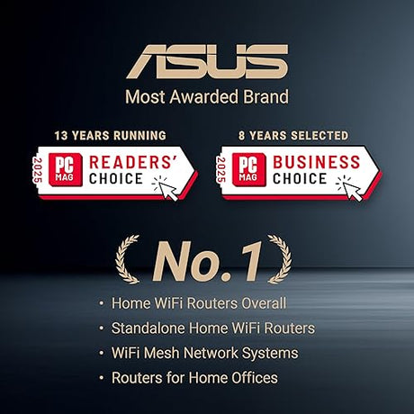 ASUS AX1800S Gigabit Ethernet Dual-Band 2.4GHz / 5GHz Wireless Router - Black