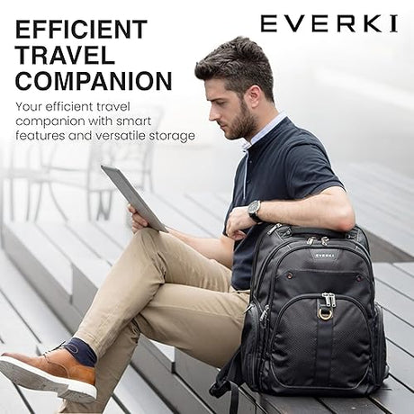 Everki Atlas Checkpoint Friendly Laptop Backpack Black Business 15.6