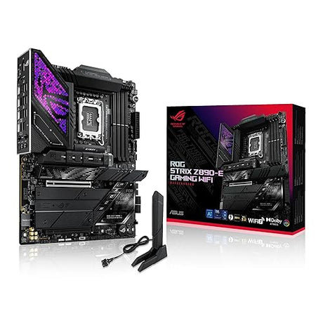 ASUS ROG Strix Z890-E Gaming WiFi Intel® Z890 LGA 1851 ATX Motherboard, Advanced AI PC-Ready, 18+2+1+2 Stages, DDR5, WiFi 7, 7X M.2, Thunderbolt™ 4, USB Type-C®, AI Overclocking, Cooling & Networking