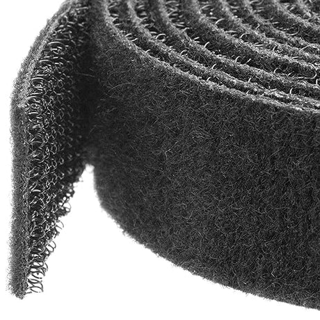 StarTech.com 50ft. Hook and Loop Roll - Cut-to-Size Reusable Cable Ties - Bulk Industrial Wire Fastener Tape - Adjustable Fabric Wraps - Black (HKLP50) 50 ft Black