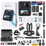 KanDao QooCam 3 360° Action Camera Travel Combo | Dual-Lens 5.7K Video Capture with Image Stabilization, Waterproof Design | 64GB Card + 50-in-1 Accessory Kit