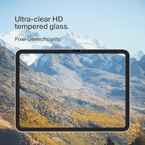 Belkin ScreenForce™ TemperedGlass Screen Protector for iPad 10th Generation with Apple Pencil Compatibility, Edge-to-Edge Fit, & Included Easy Align Tray for Flawless, Bubble Free Application