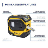 Brady M511 Portable Wireless Industrial Label Printer, Bluetooth Compatible, Comes with a Hard Case, Power Brick, 3 Label Cartridges, Magnet, Utility Hook Workstation Product/Wire Suite Printer Printer Kit