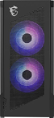 MSI MPG Velox 300R Airflow PZ - Mid-Tower Gaming PC Case - Tempered Glass Side Panel - 3 x 120mm ARGB Fans - Liquid Cooling Support up to 360mm Radiator - Mesh Panel for Optimized Airflow
