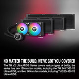 Thermaltake TH280 V2 Ultra ARGB Sync/AlO Liquid Cooler/ARGB Fan 140 * 2/PWM 500~1800rpm/Water Block 2.1 LCD/Black, CL-W385-PL14SW-A LCD 280mm Black
