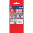 Brother 36mm (1.4) Black on Matte Silver Tape With Extra Strength Adhesive 8m(26.2 Ft) Black on Matte Silver 1.5 Inches