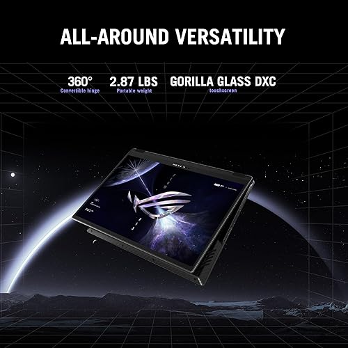 ASUS ROG Flow X13 (2023) 2-in-1 Gaming Laptop, 13.4” Nebula Display, 16:10 QHD 165Hz/3ms, 500 nits, GeForce RTX 4070, AMD Ryzen 9 7940HS, 32GB LPDDR5, 1TB PCIe SSD, Wi-Fi 6E, Windows 11, GV302XI-CS96