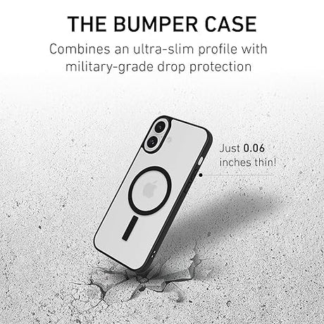 PEEL Bumper Case for iPhone 16 Plus (Black) - Military-Grade Drop Protection, Embedded Magnet Compatible with MagSafe, Thin Minimalist Design, Branding Free - Showcases Your Device iPhone 16 Plus Black
