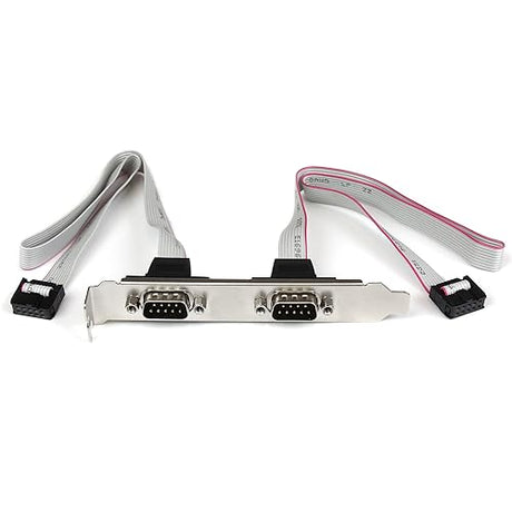 StarTech.com 2 Port 16in DB9 Serial Port BRacket to 10 Pin Header - DB9 bRacket - DB9 Header - Serial Port bRacket (PLATE9M2P16)