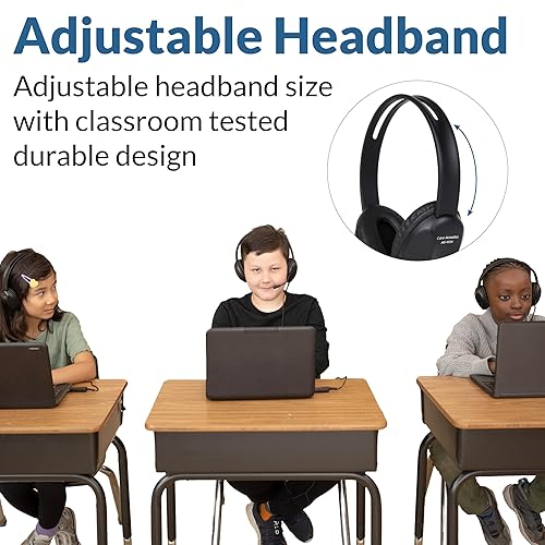 Cyber Acoustics USB-C Stereo Headset (AC-4014) for PCs, Chromebooks, and Other USB-C Devices, Durable and Reliable, Ideal for K-12 Classrooms or Home, Made with 60 Percent Recycled Plastic 1 Unit - USBC