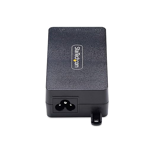 StarTech.com 1-Port Gigabit PoE+ Injector, 10M/100M/1G Ethernet, PoE/PoE+ (802.3af/802.3at), 30W Power Budget, Wall Mountable 1 Gbps