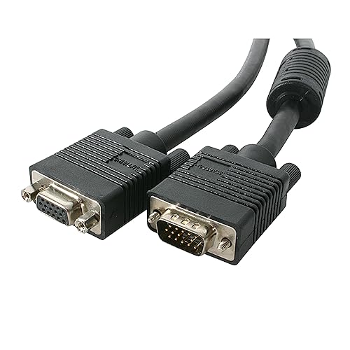 StarTech.com 100 ft Coax High Resolution VGA Monitor Extension Cable - HD15 M/F - Display extender (MXT101HQ_100),Black