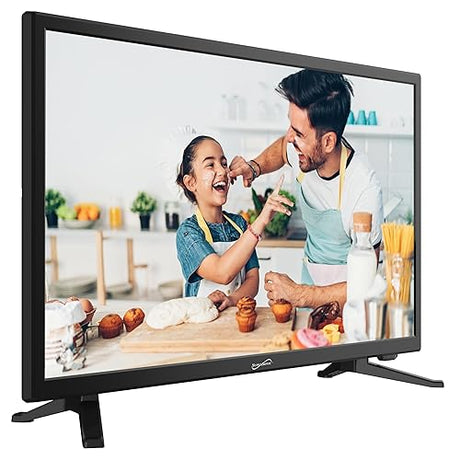 Supersonic 1080p LED Widescreen HDTV with HDMI Input, AC/DC Compatible for RVs and Built-in DVD Player, 24-Inch, Black, SC-2412