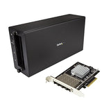 StarTech Thunderbolt 3 to 10GBe NIC 4 x Open SFP+ Ports External PCIe Enclosure with DisplayPort Monitor Port Thunderbolt 3 to Ethernet Model BNDTB410GSFP
